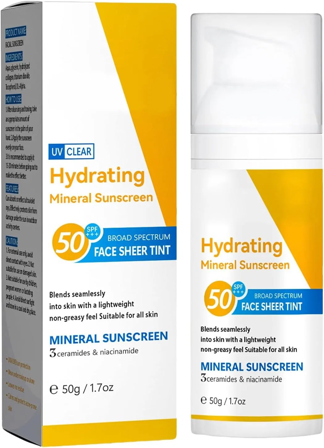 Солнцезащитный лосьон Lightweight Lotion Non-Finish Sunscreen Brightening Day 50 мл желтый Generic