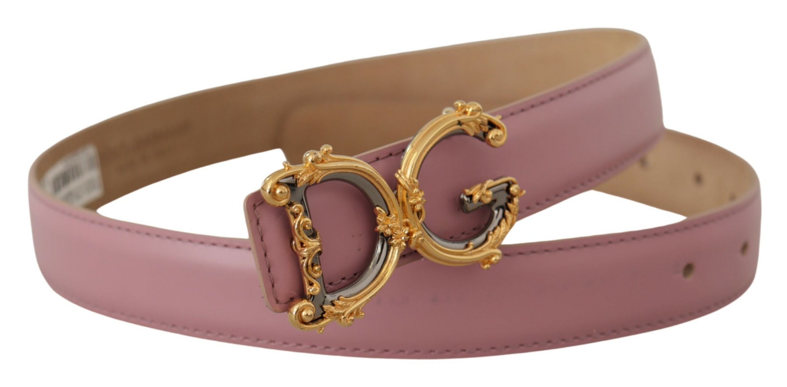 

Элегантный розовый кожаный ремень с пряжкой-логотипом Dolce & Gabbana
