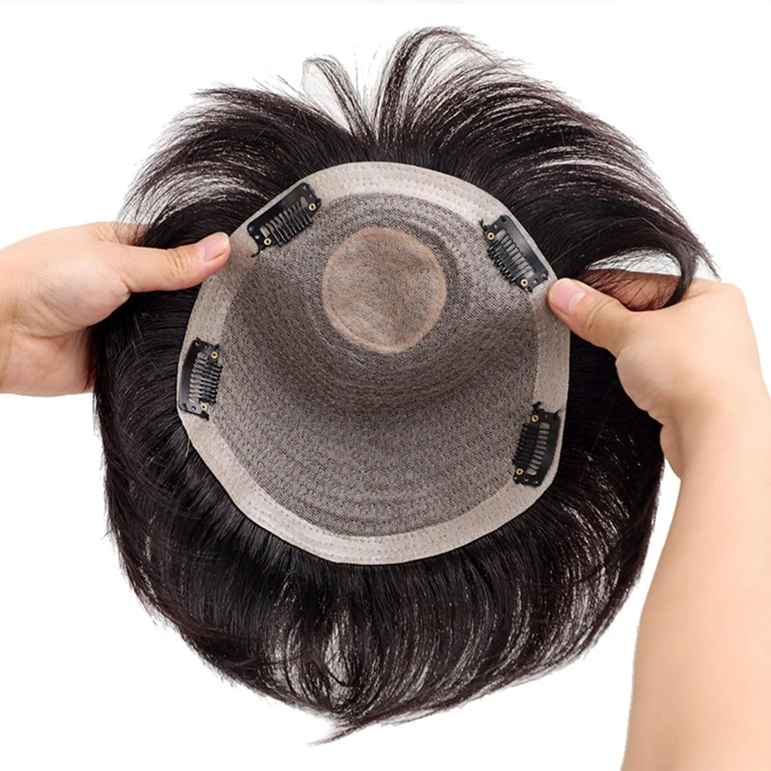 Мужской парик из натуральных волос Toupee с полиуретановым основанием, 18 x 20 см Zbyxpp, Natural