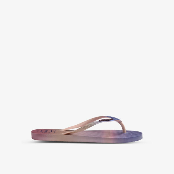 

Тонкие резиновые шлепанцы с градиентным принтом Havaianas, розовый