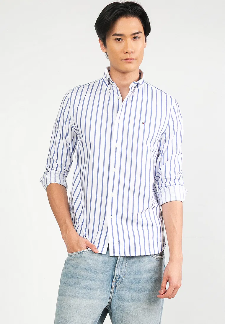 Рубашка оксфорд в полоску, Tommy Hilfiger, белый