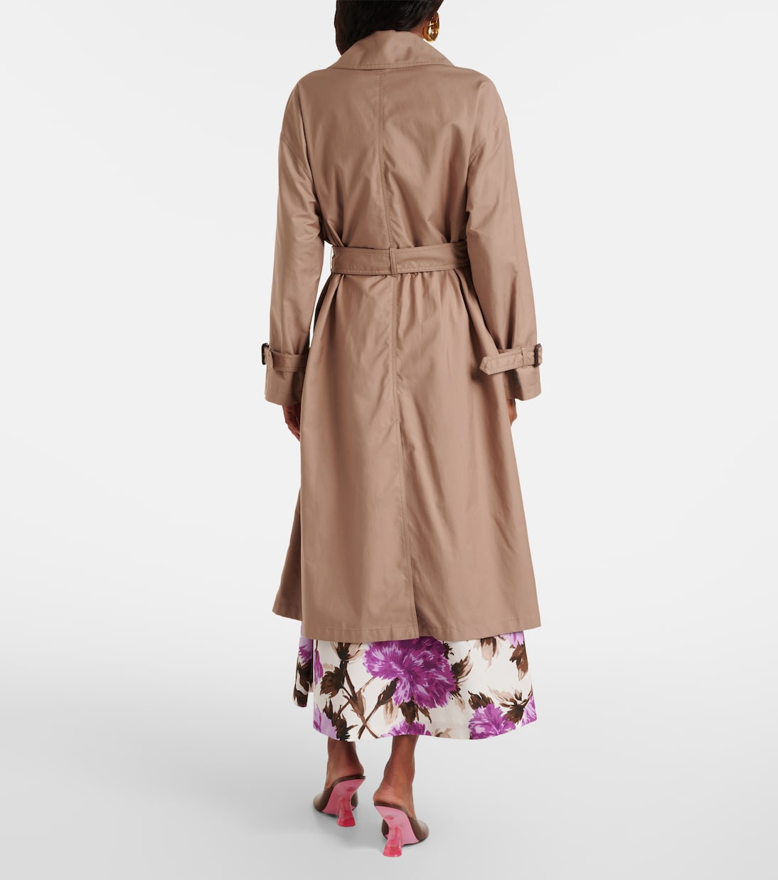 Пальто-тренчкот Fiorito из хлопчатобумажной ткани Max Mara, Light Camel — фото 3