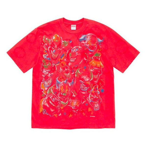 

Футболка fw19 week 17 clowns tee clown printing short sleeve white red Supreme, белый