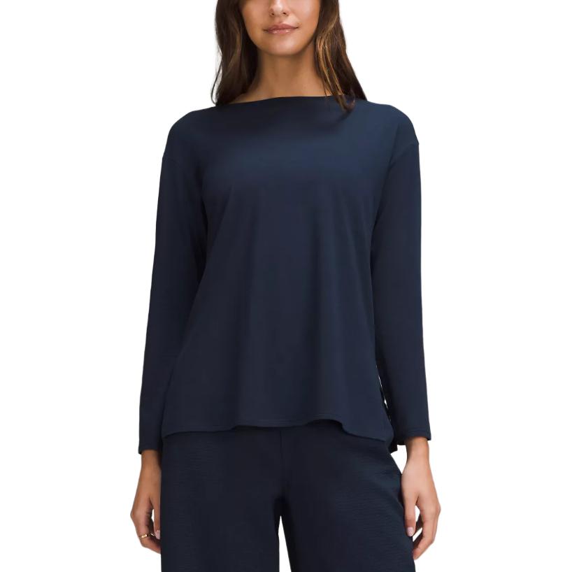 

Футболка женская Lululeman с рукавом дроп-шоулдер свободного кроя, черная