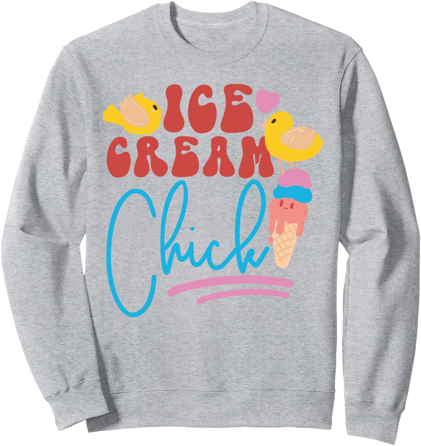 

Толстовка, Рожок с мороженым и цыпленком в толстовке Cute Ice Cream Lover Boy Girl Hs0, серый
