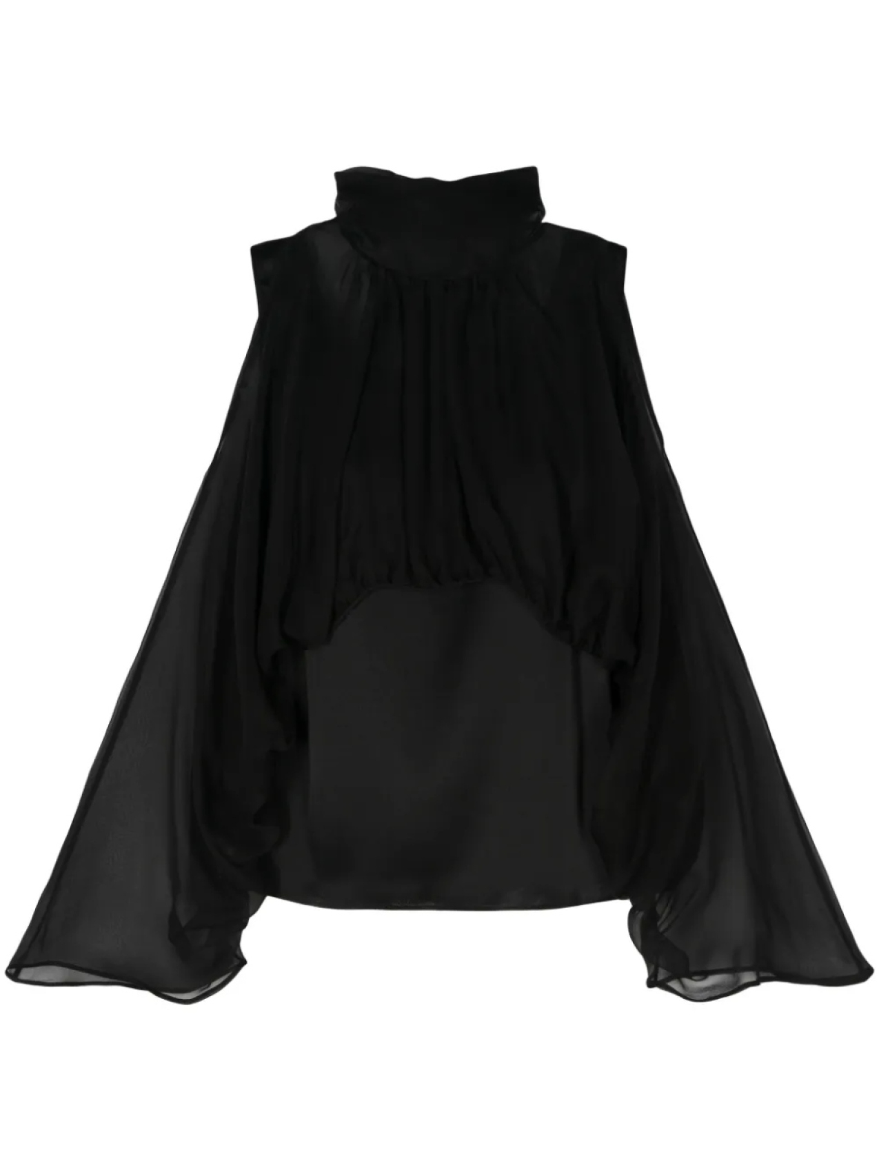 

Шифоновая блузка с капюшоном Alberta Ferretti, черный