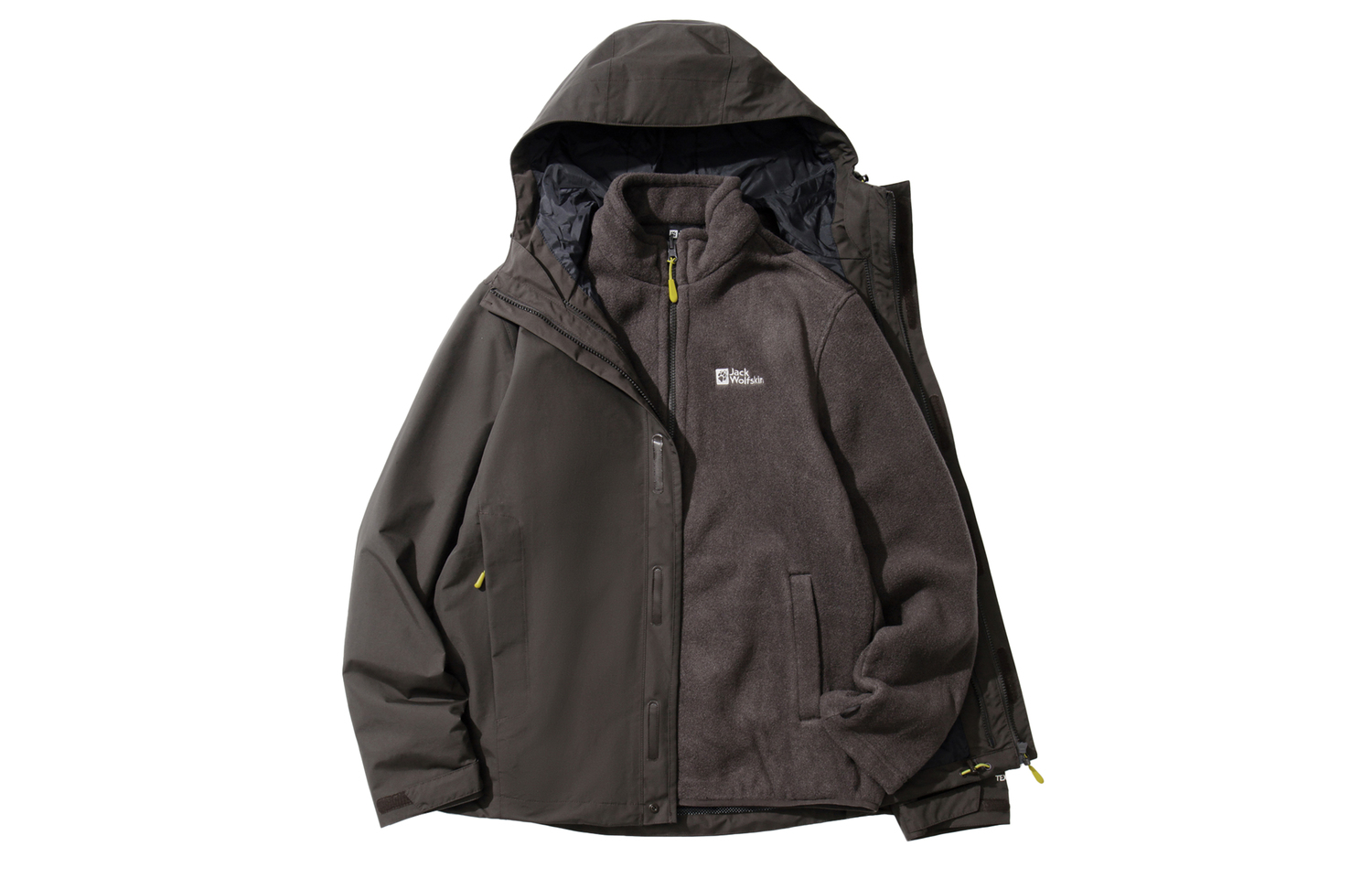 

JACK WOLFSKIN Ветровка утепленная непромокаемая ветрозащитная унисекс, Mud Brown/D0108