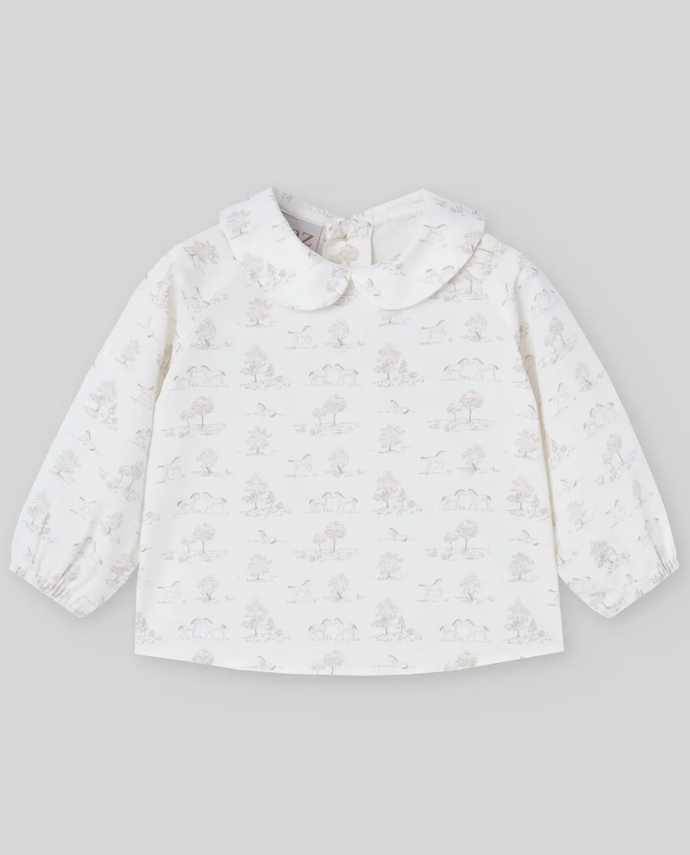 

Детская блузка с принтом из коллекции Pony PAZ Rodríguez, светло-бежевый