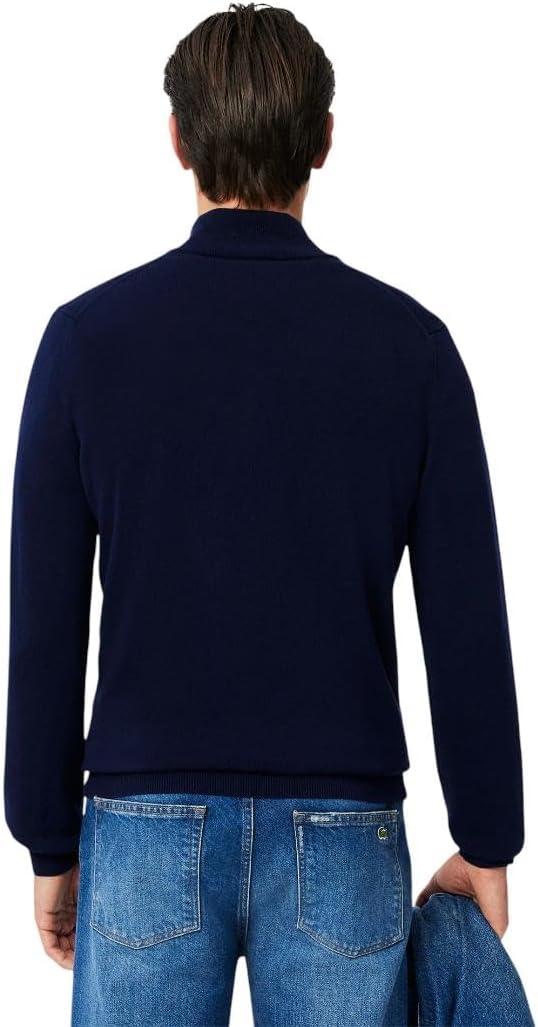Lacoste мужской свитер из основной коллекции, классический, с длинным рукавом и воротником-водолазкой, Regular Fit, Navy Blue — фото 3