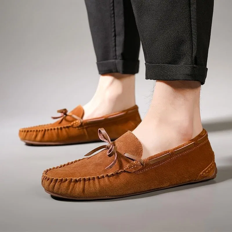 Лоферы замшевые мужские, Moccasins Boatshoes, желтый PUGHGAETZF — фото 2