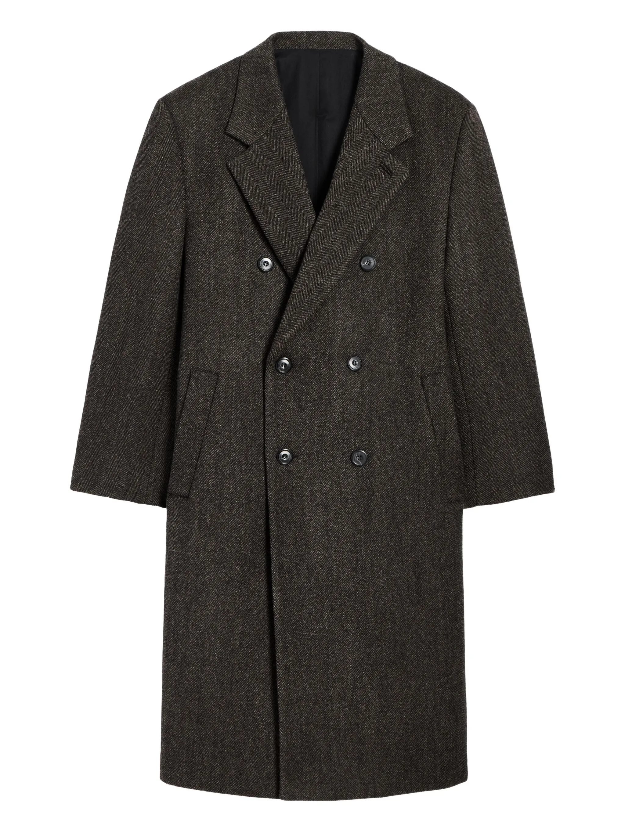 

Двубортное пальто Orlando с узором в елочку Proenza Schouler, серый