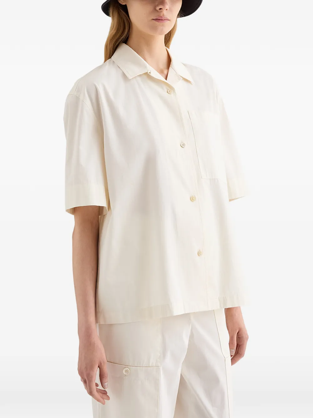 Поплиновая рубашка с накладным карманом Jil Sander, нейтральный — фото 2