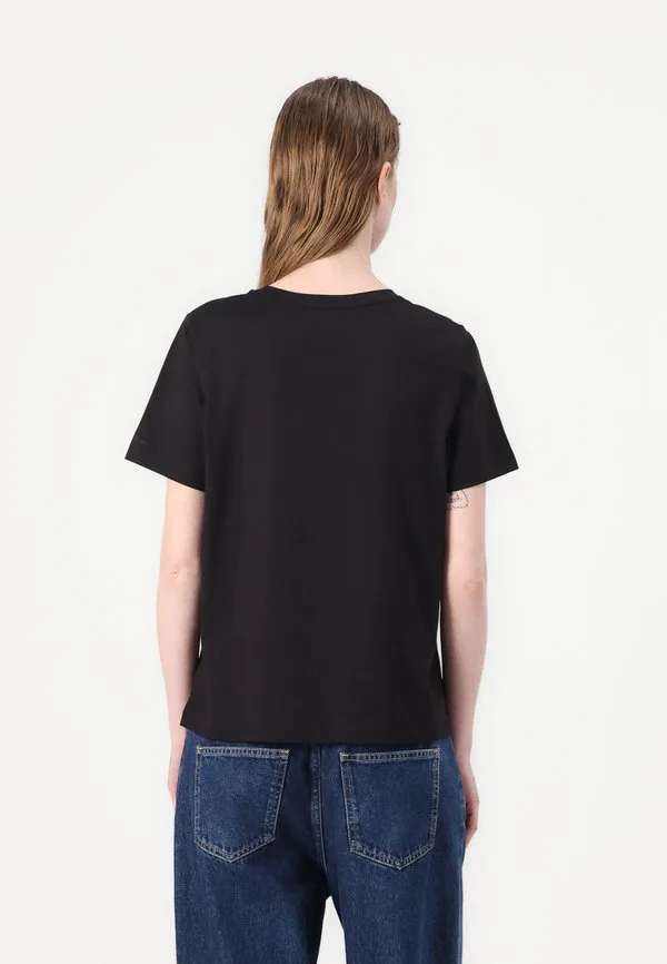 Гладкая футболка с круглым вырезом, базовая футболка Calvin Klein, Black — фото 3