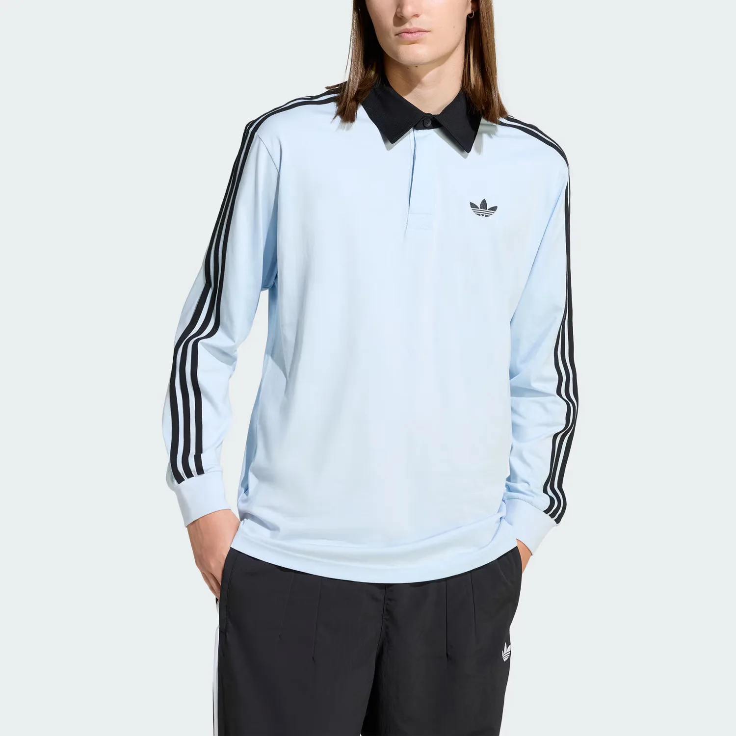 Поло для регби мужское Adidas Originals, Crystal Blue — фото 3