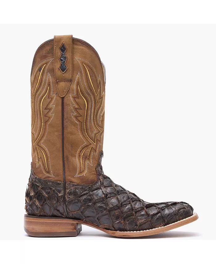 

Мужские премиальные экзотические ковбойские сапоги Dark Brown Pirarucu Durango, коричневый