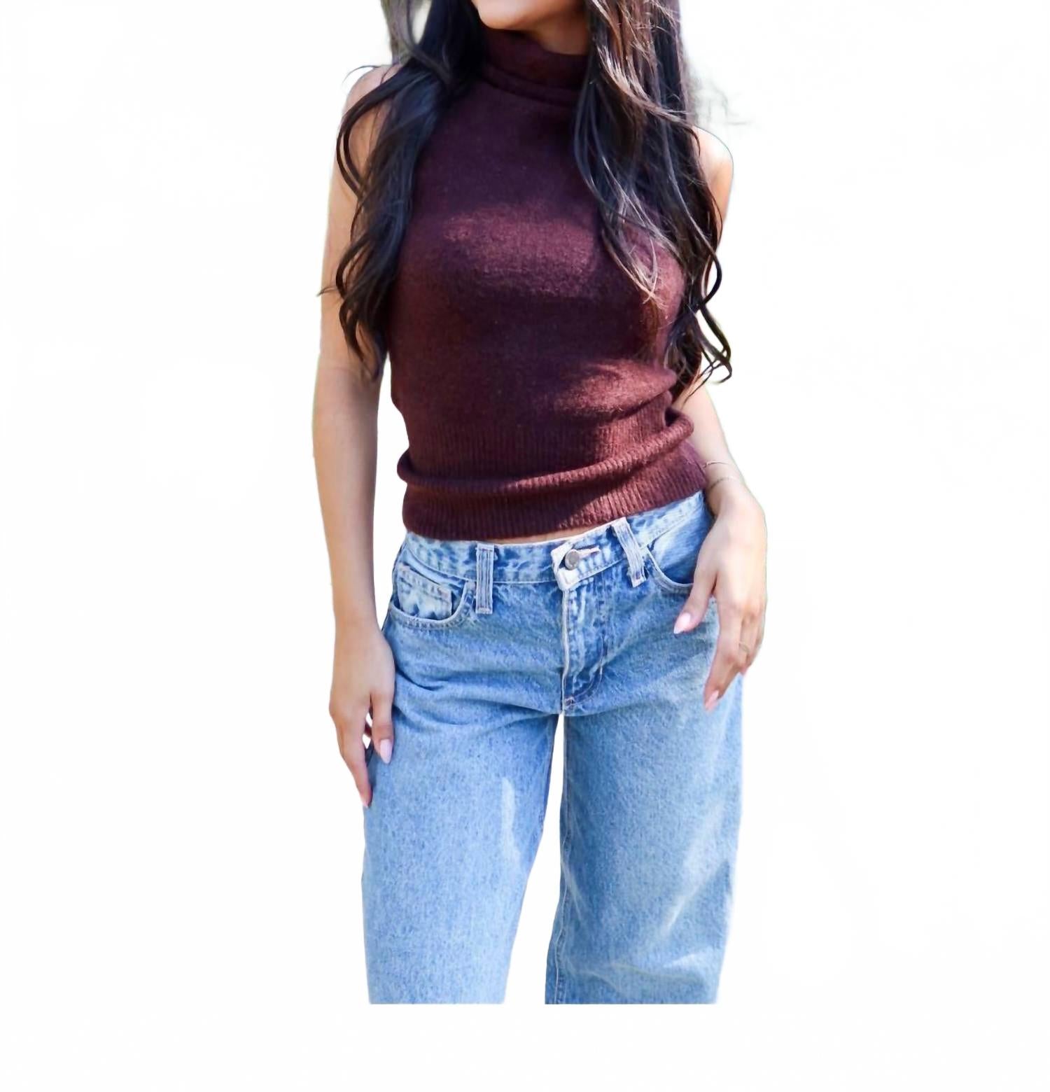 

Loucia Свитер без рукавов Soft Brew коричневого цвета