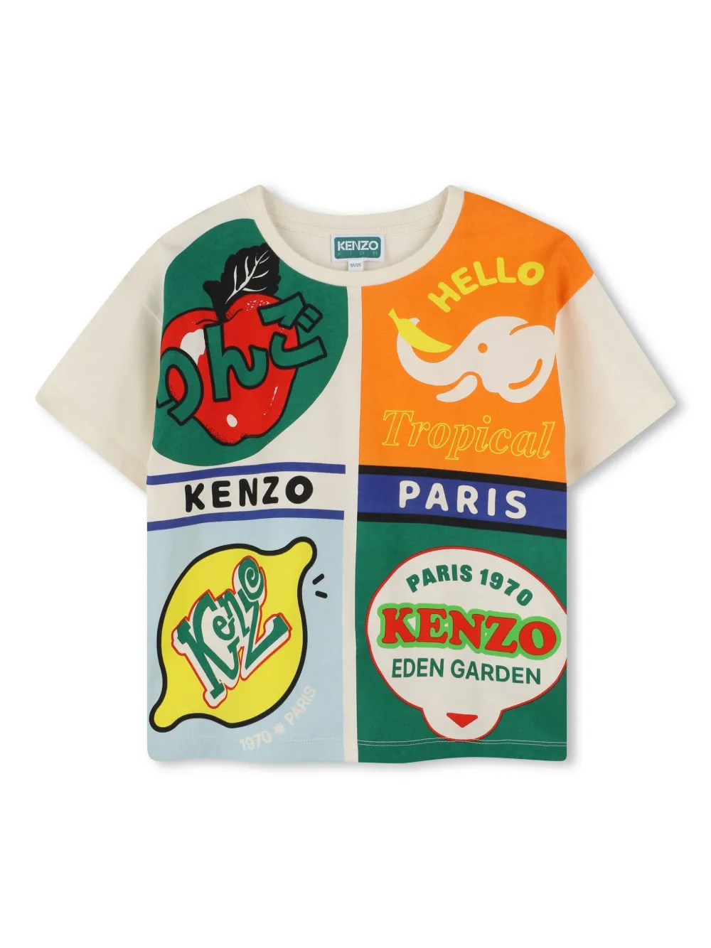 

Футболка с графичным принтом Kenzo Kids, нейтральный