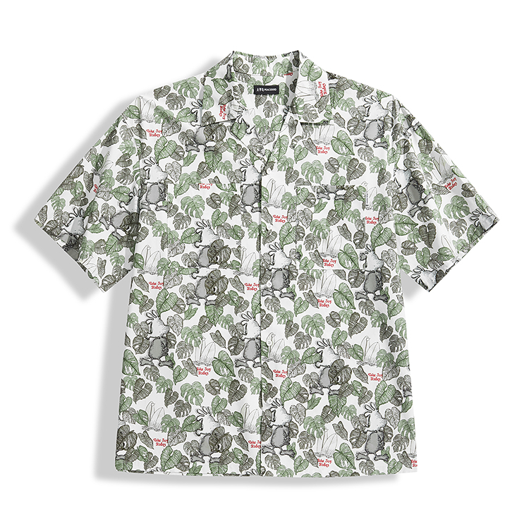 

PEACEBIRD MEN Рубашка мужская Aqua Foam Green Lapel Moderate Hawaii