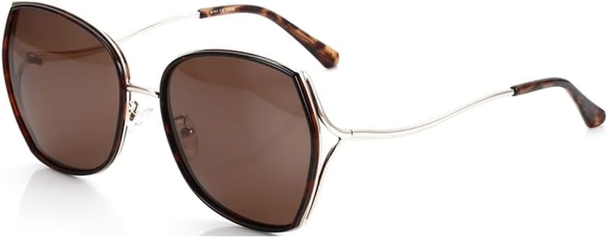 

Защитные поляризованные солнцезащитные очки ProtectionFashion для женщин, модель «кошачий глаз», увеличенного размера, винтажный металлический градиент, защита от УФ-излучения UV400 JWMSXYQR, Cp9607-c5