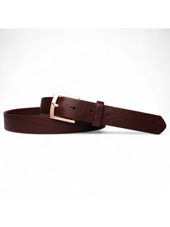 

Женский кожаный ремень, золотой, темно-коричневый FRONHOFER