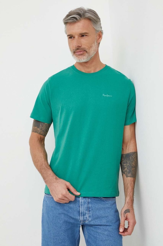 

Хлопковая футболка Connor Pepe Jeans, зеленый