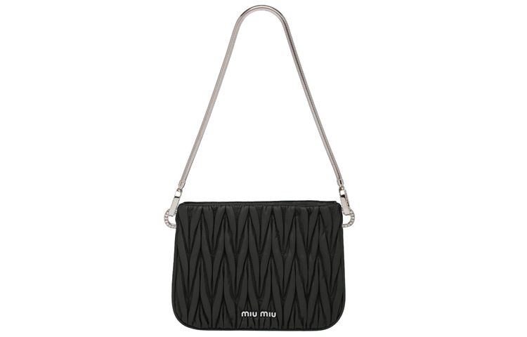 

MIU MIU Сумка SASSY из мягкой овечьей кожи, женская, среднего размера, черная
