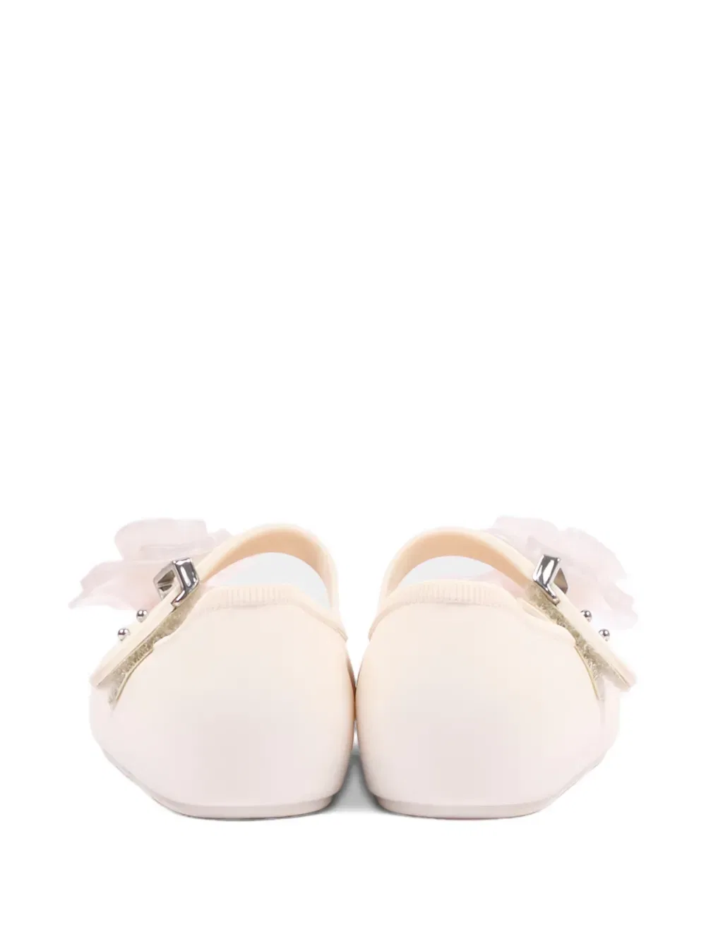 Балетки с цветочной аппликацией Mini Melissa, нейтральный — фото 4