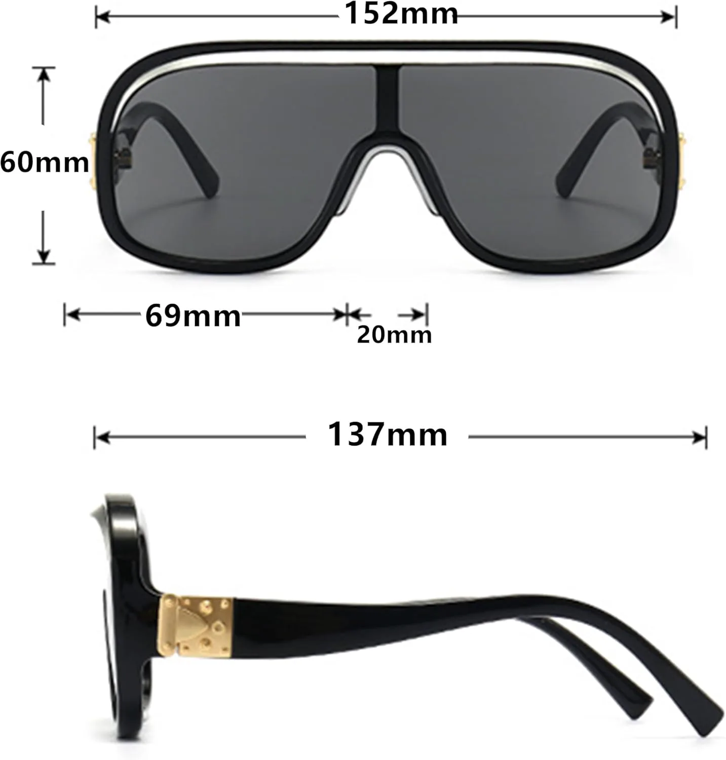 

Солнцезащитные очки Bullabulling Retro для женщин, большие, с защитой от УФ-излучения UV400, винтажные квадратные солнцезащитные очки большого размера для женщин, C4