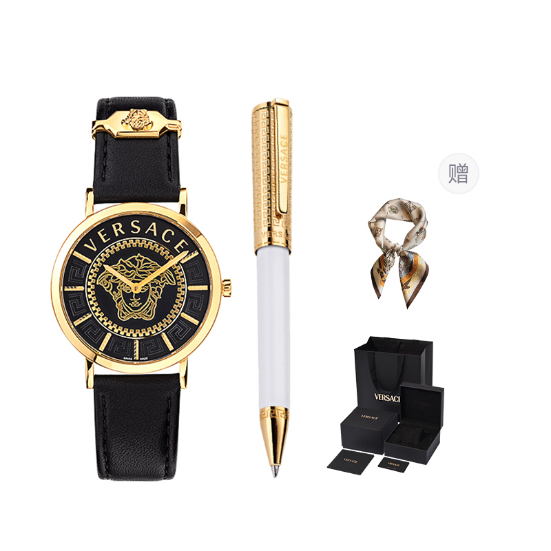 

VERSACE Часы New Lady 35mm, Small Black Watch+Signature Pen