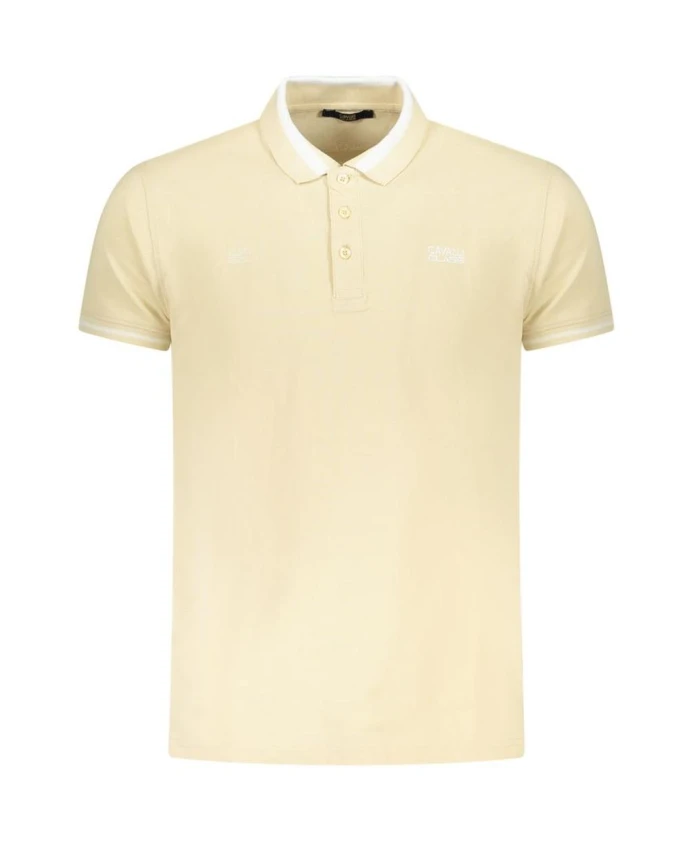 

Бежевая хлопковая рубашка поло для мужчин Cavalli Class, бежевый