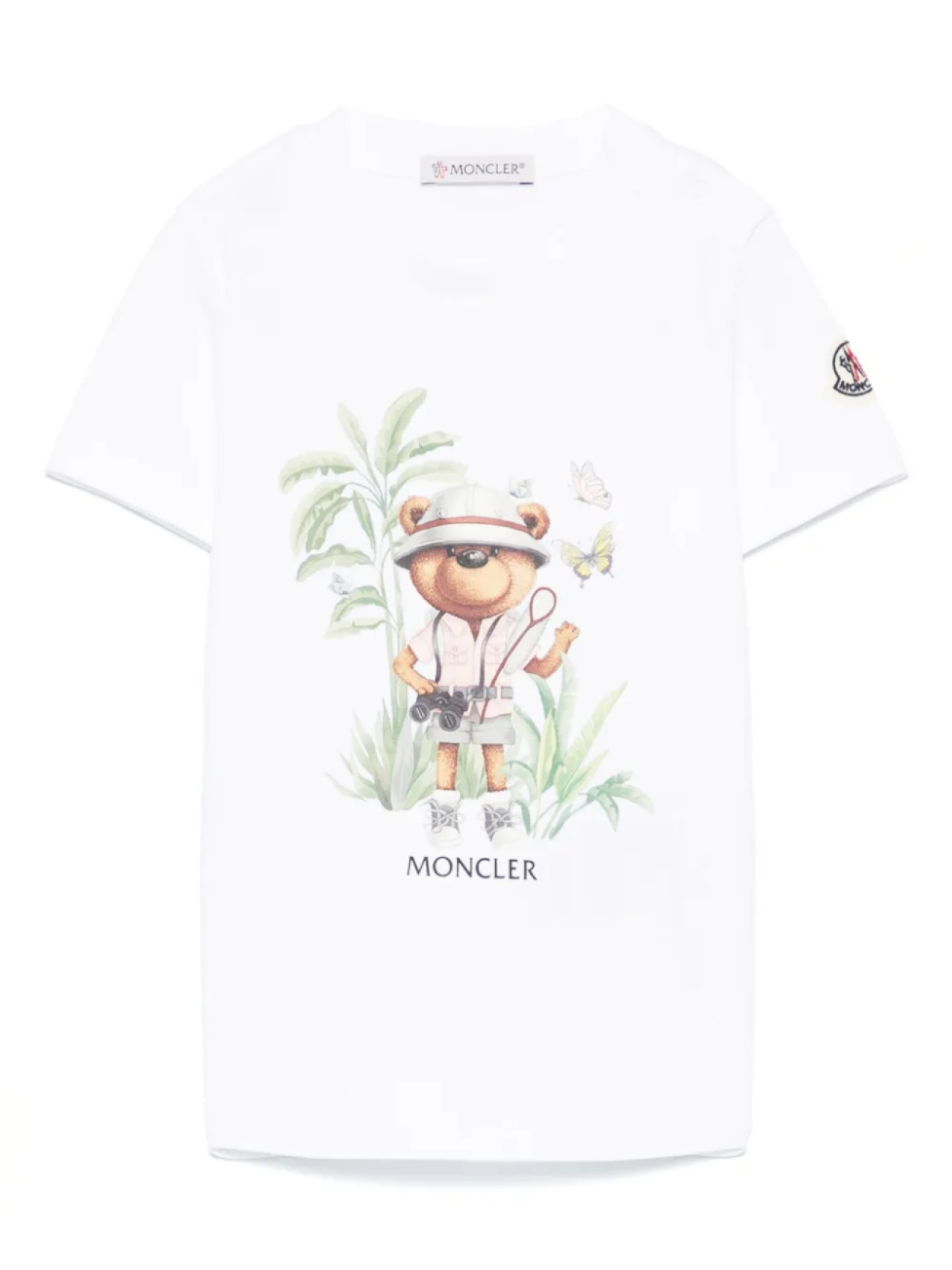 

Футболка с узором Teddy Bear Moncler Enfant, белый