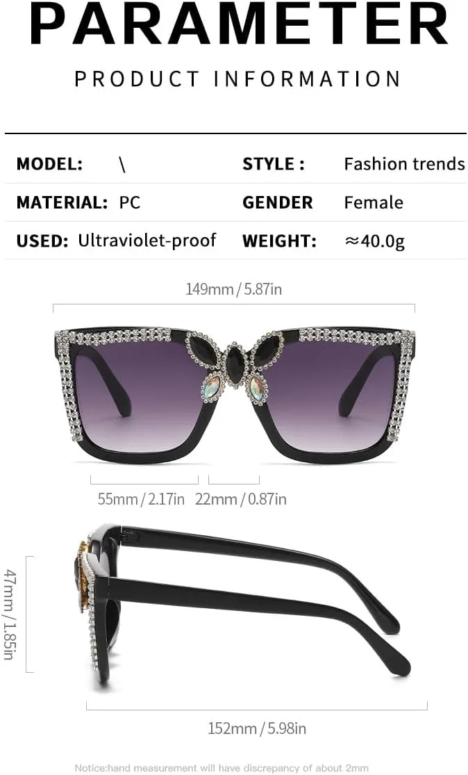 

Женские солнцезащитные очки большого размера с бриллиантовой инкрустацией, идеально подходящие для путешествий на открытом воздухе и модных селфи Gksbnck, C3