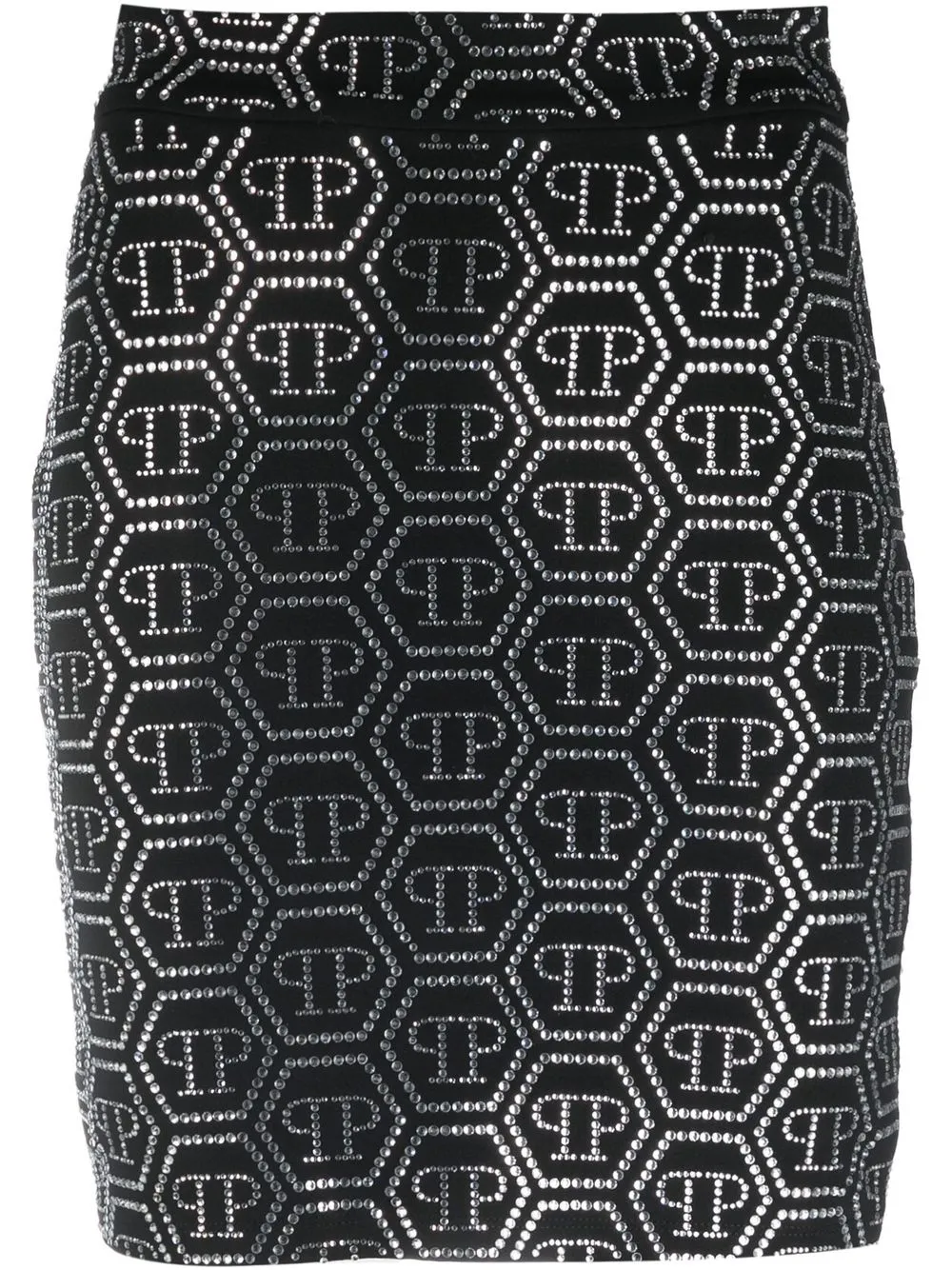 

Мини-юбка с кристаллами Philipp Plein, черный