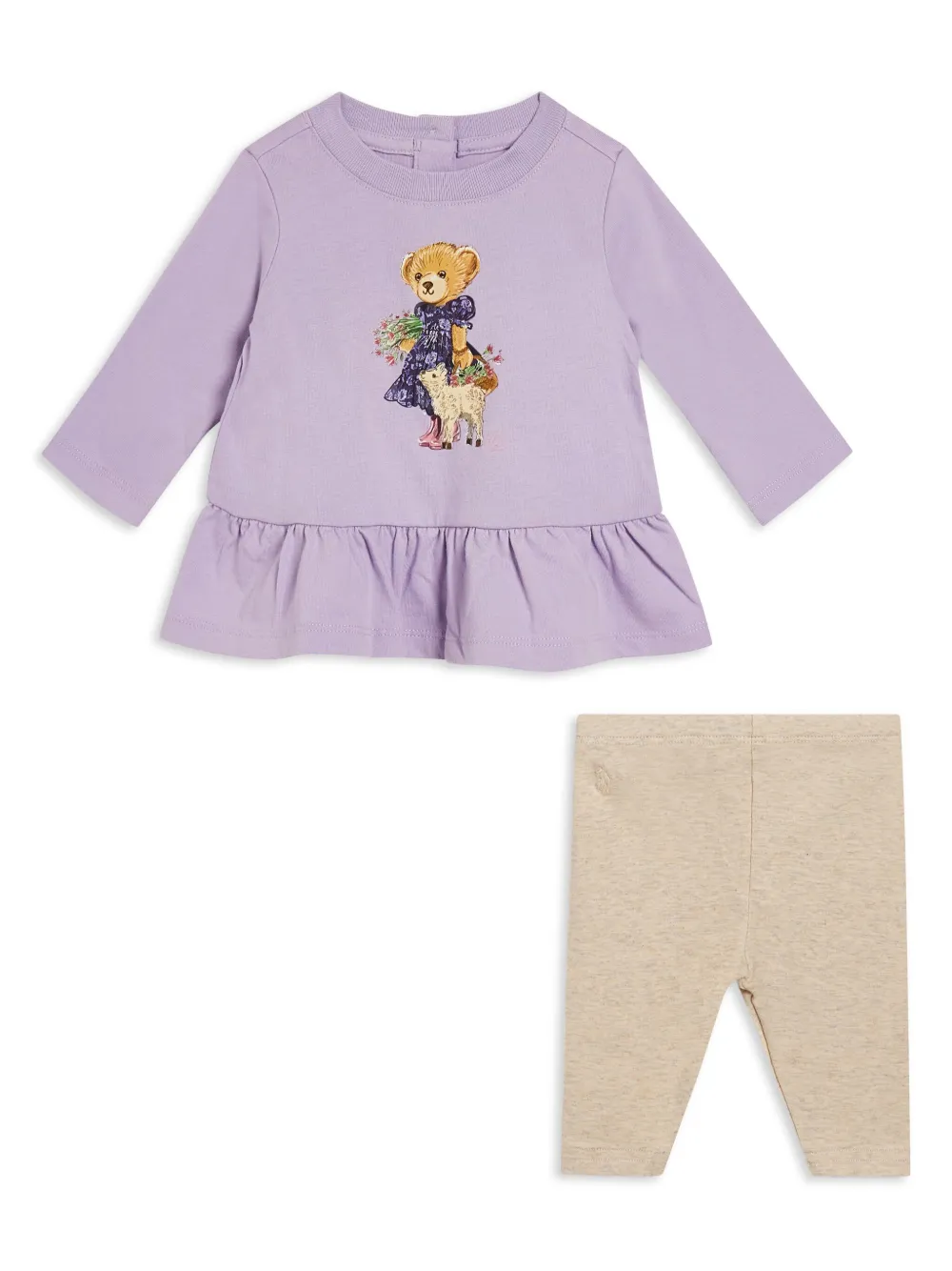 

Комплект Polo Bear из топа и легинсов POLO RALPH LAUREN KIDS, фиолетовый