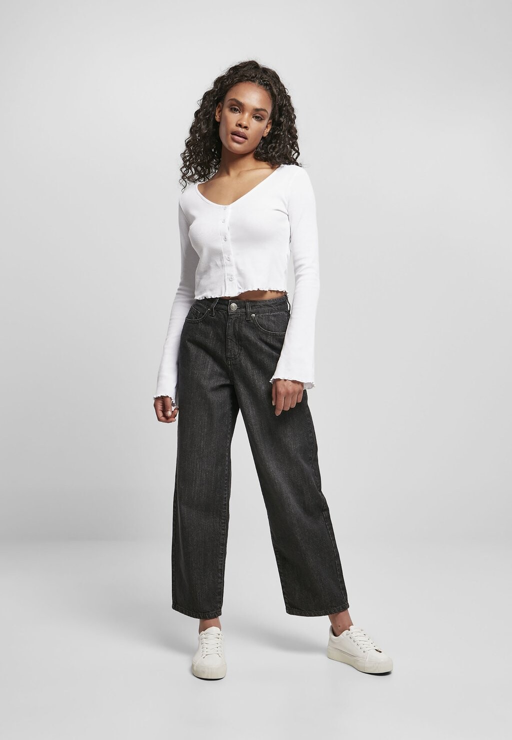 

Топ с длинными рукавами CROPPED RIB Urban Classics, цвет white