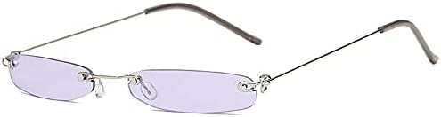 

Модные солнцезащитные очки 2027 года, маленькие, для женщин и мужчин, без оправы, узкие, трендовые, из сплава, в стиле стритвеар, с защитой от УФ-излучения UV400 MTZJH, C7