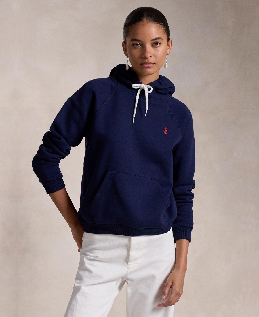 

Женская флисовая толстовка с капюшоном укороченного кроя Polo Ralph Lauren, Cruise Navy