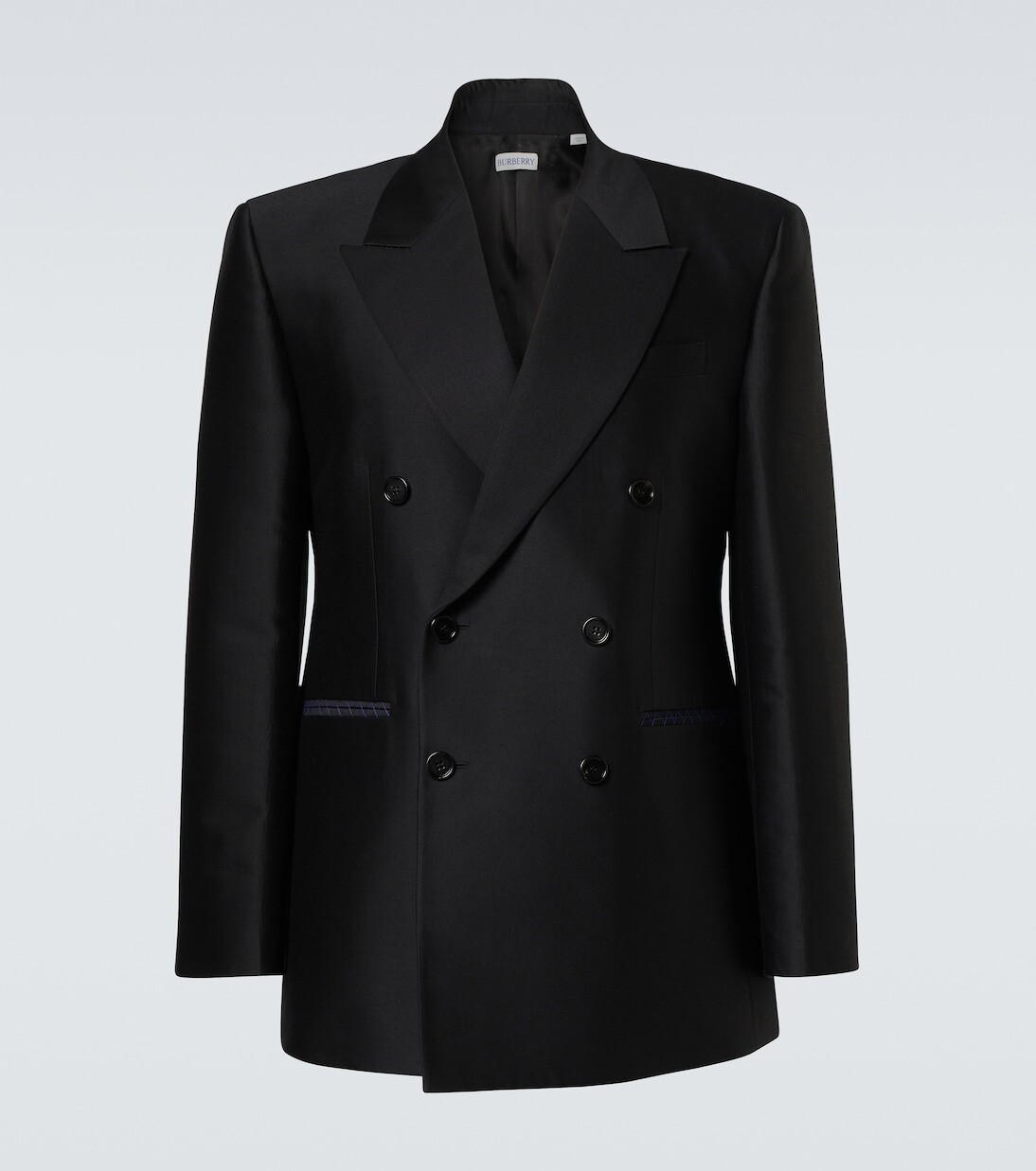 

Блейзер из шерсти и шелка Burberry, черный