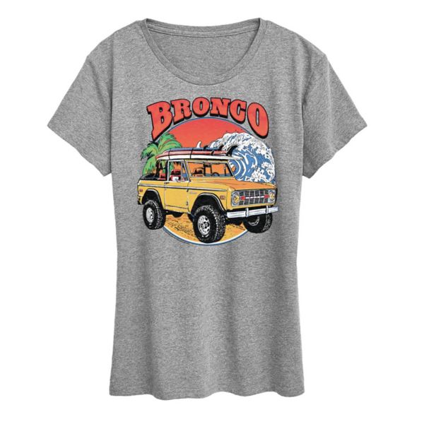 

Женская футболка Ford Bronco с пляжным принтом Licensed Character, серый