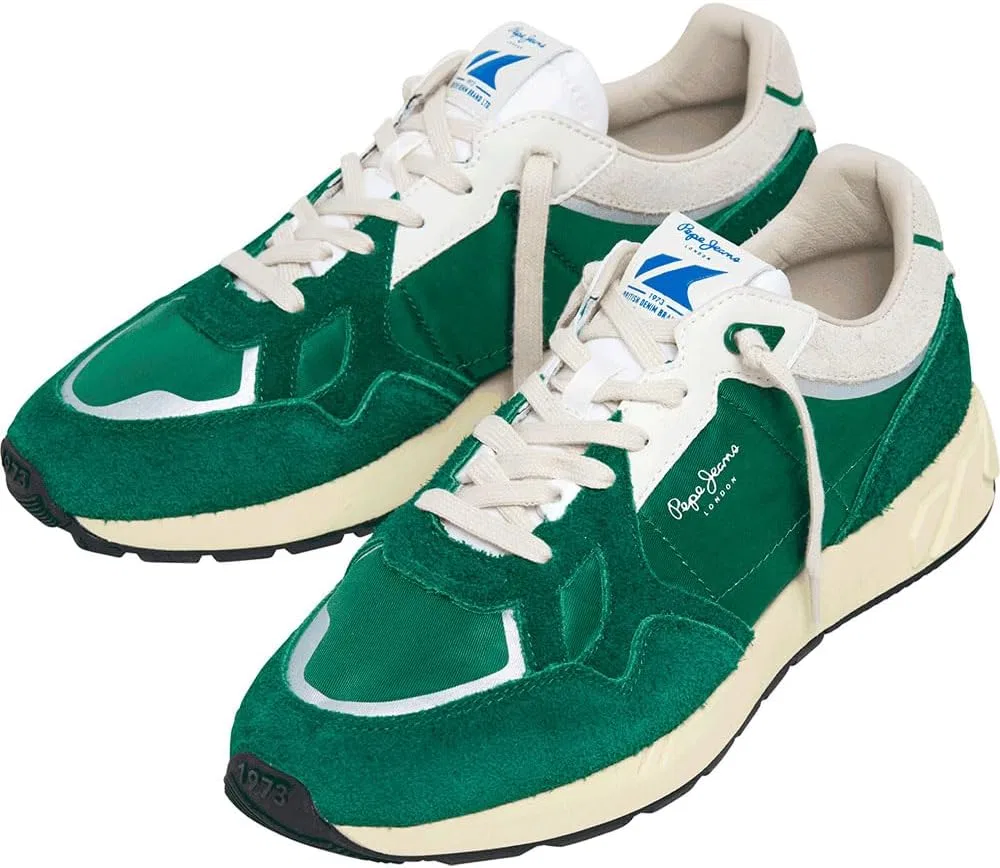 Кроссовки PEPE JEANS Unisex Marlon Divided M Shoes, Green — фото 3
