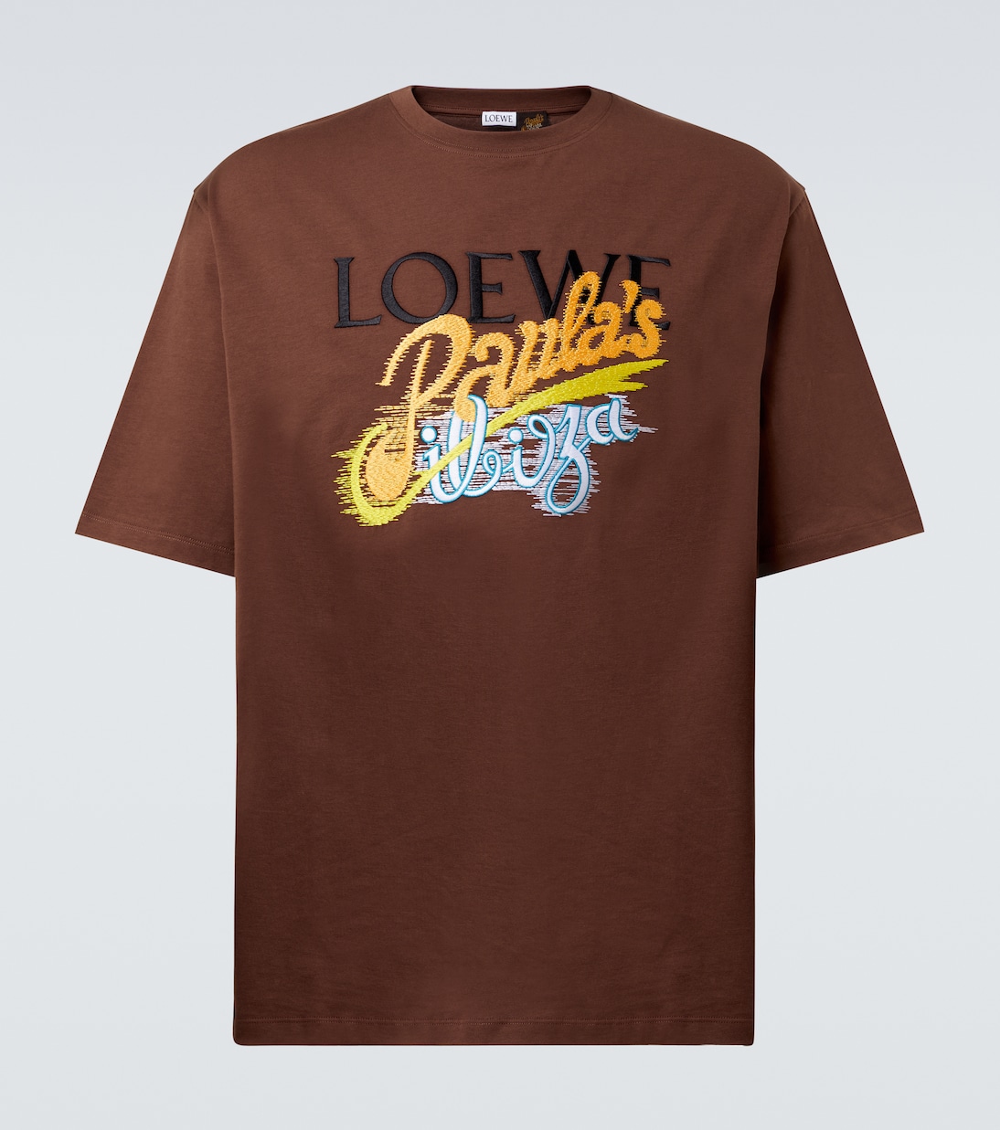 

Футболка из хлопкового джерси с принтом Paula's Ibiza Loewe, Brown /Multicolor