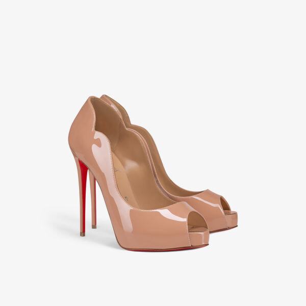 Лакированные корты Hot Chick Alta 120 Christian Louboutin, цвет nude — фото 3