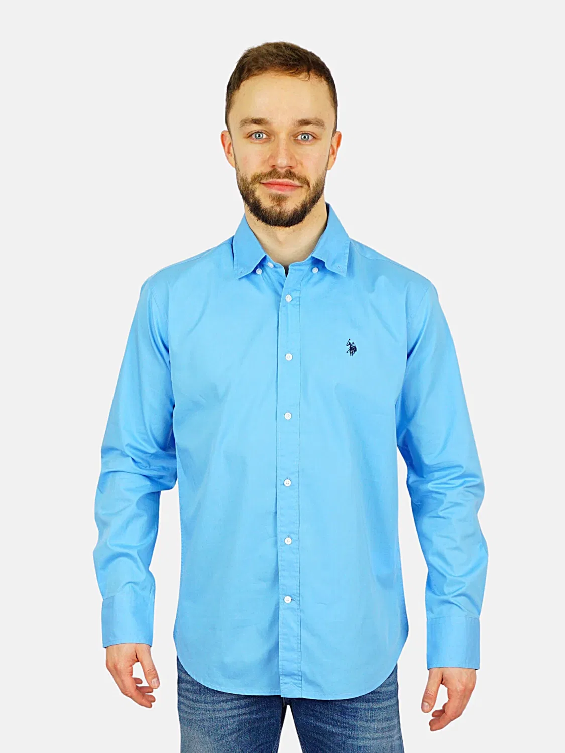 Рубашка на пуговицах стандартного кроя U.S. Polo Assn., Sky Blue — фото 2