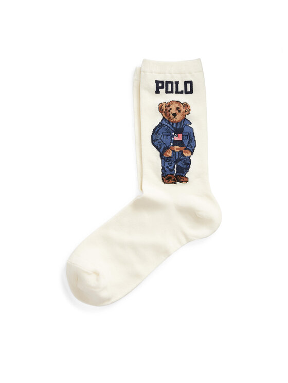 

Высокие женские носки Polo Ralph Lauren, белый