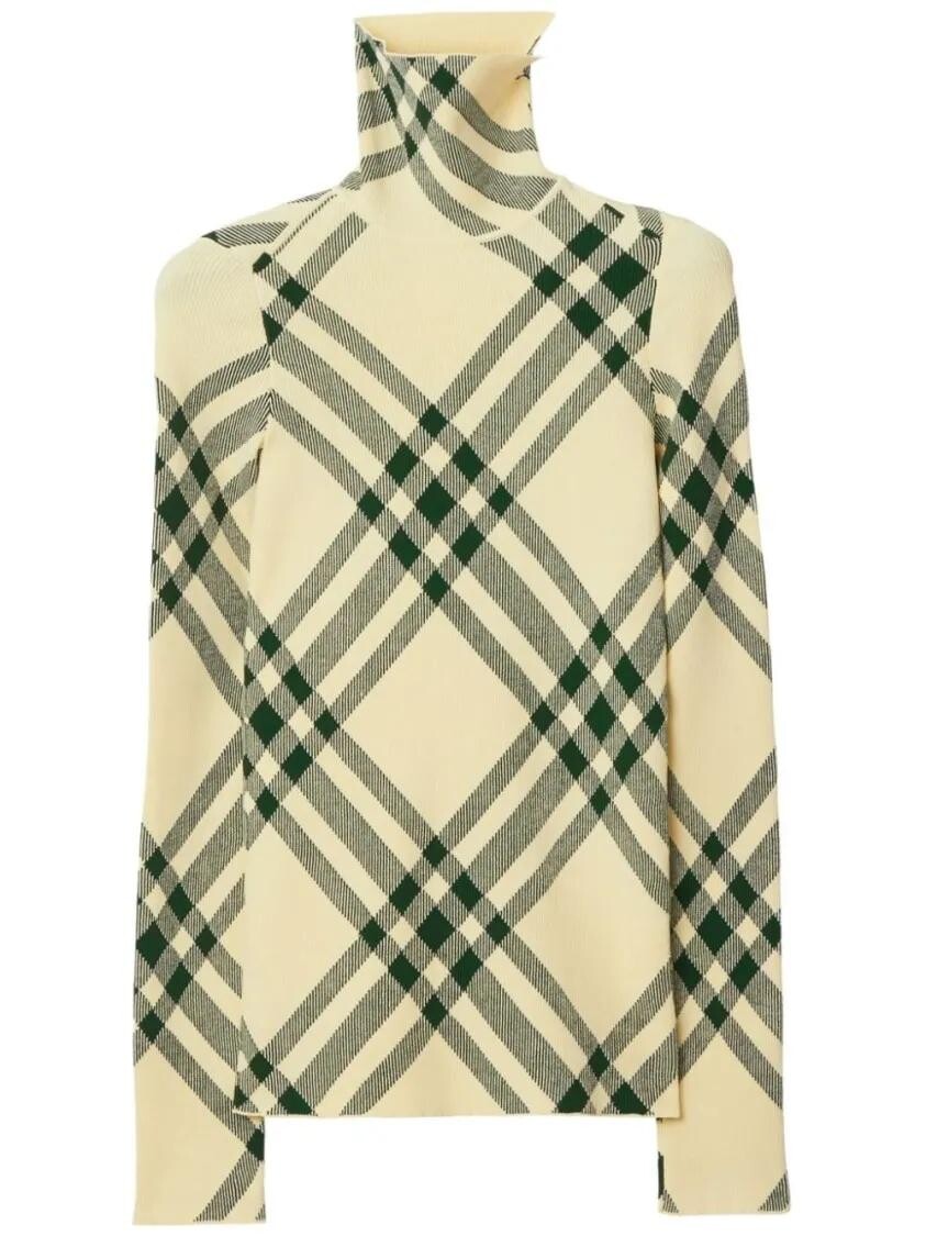 

Свитер с высоким воротником Burberry, бежевый