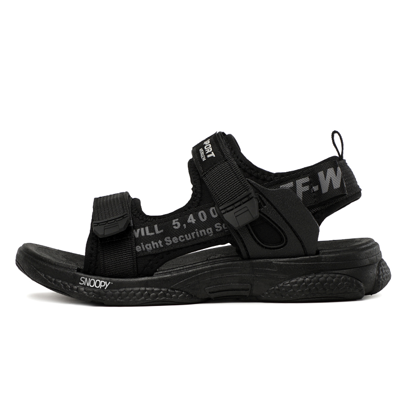 

Детские сандалии с низким верхом, устойчивые к истиранию, дышащие SNOOPY, черный/серый