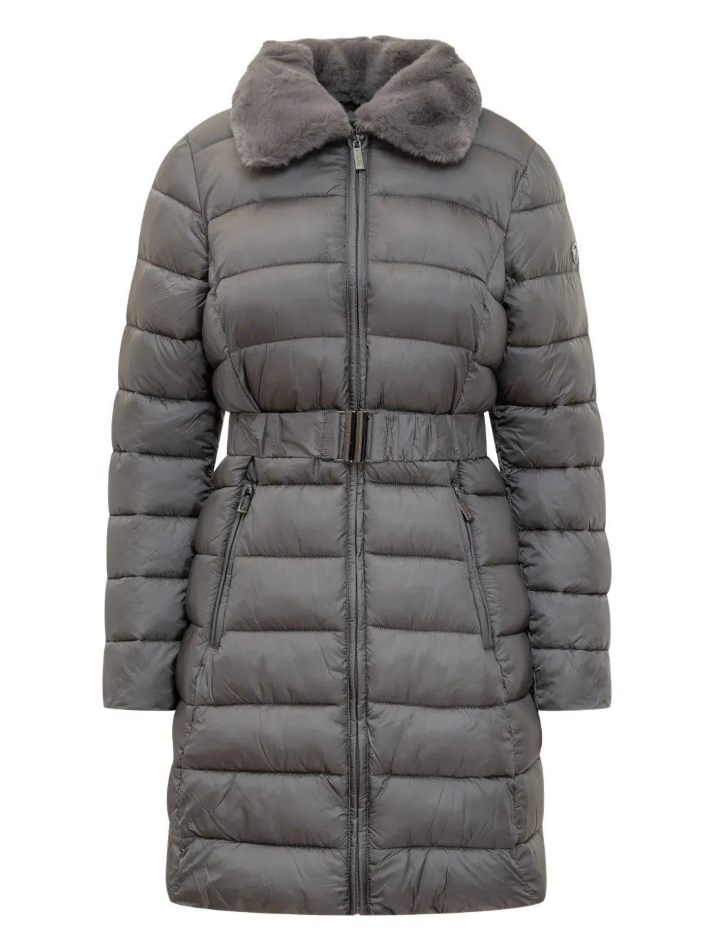 

Длинная куртка с отделкой из меха Michael Michael Kors, серый