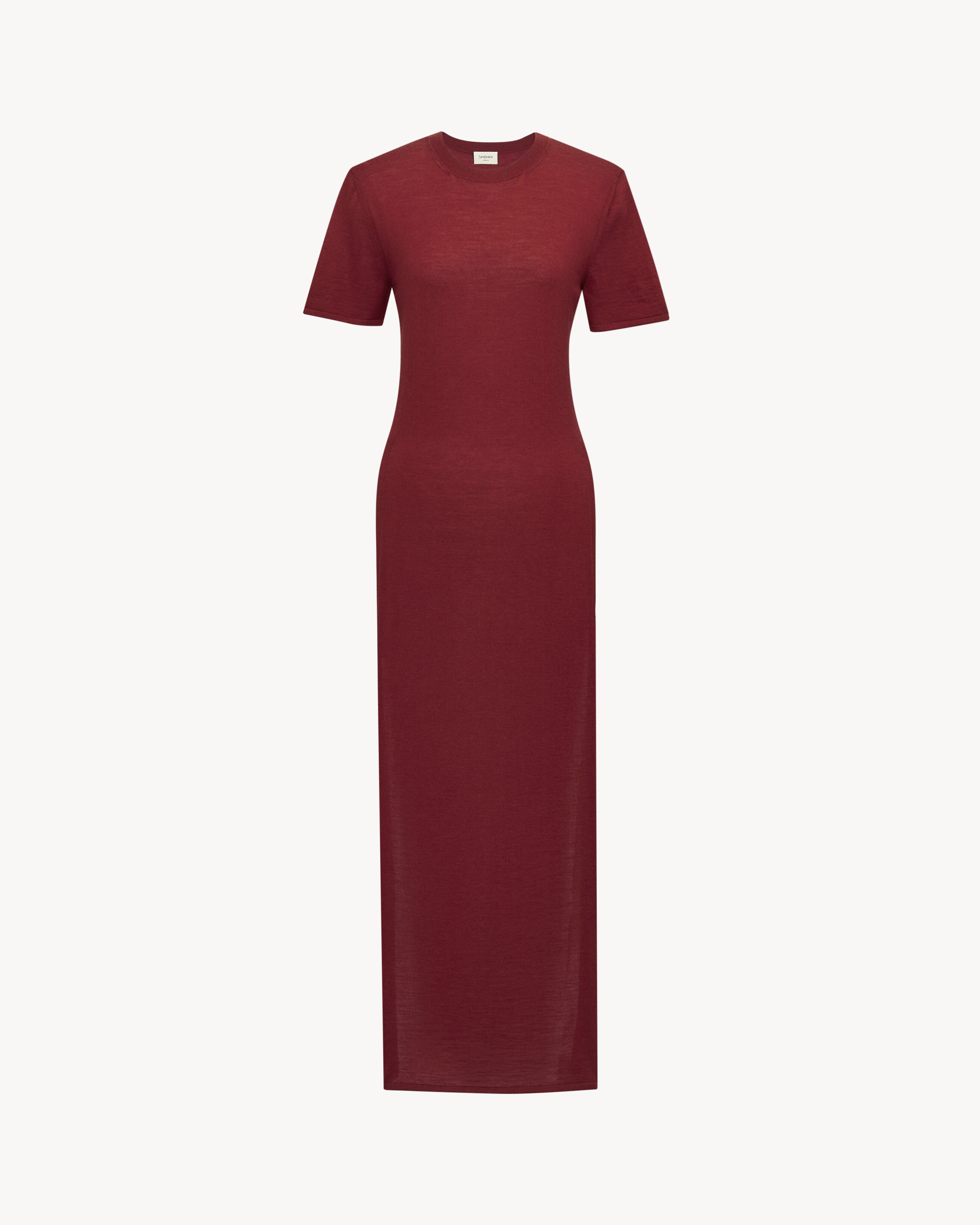 

Трикотажное платье из шерсти Saint Laurent, коричневый