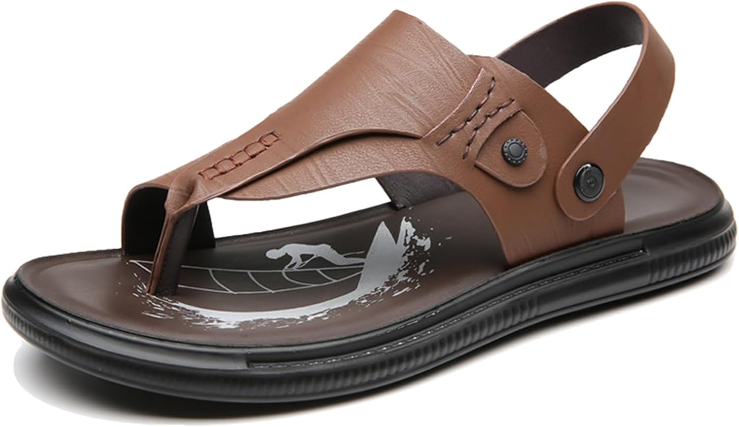 

Мужские летние сандалии для больших и согнутых пальцев ног с обезболивающим эффектом, стильные ортопедические тапочки для путешествий, удобные пляжные шлепанцы с поддержкой свода стопы Wcxty, коричневый