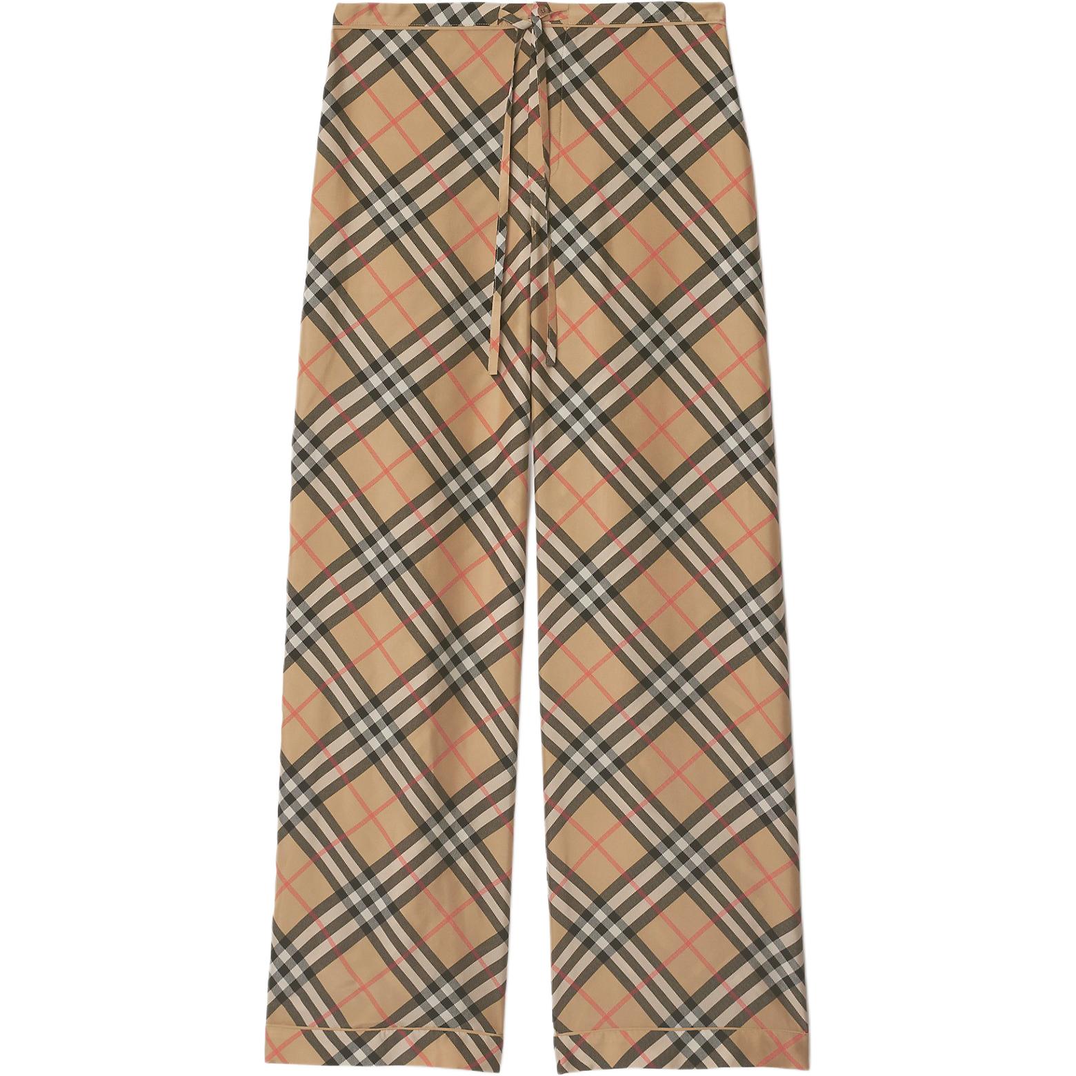 

Новинка: шелковые пижамные брюки в клетку Burberry, светло-коричневый